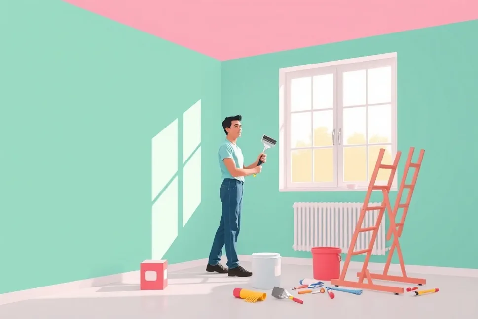 Intérieur rénové après travaux de peinture à Torcy