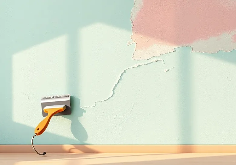 Application d'un enduit décoratif à la lisseuse sur un mur