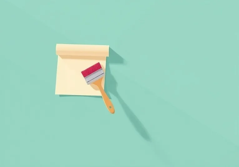 Pose de papier peint, rouleau et brosse à maroufler